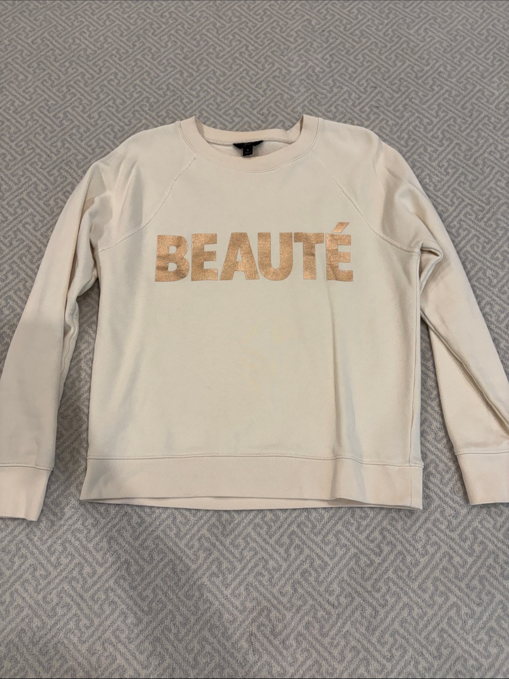 Jcrew Cream 'Beauté' Crewneck Sweatshirt